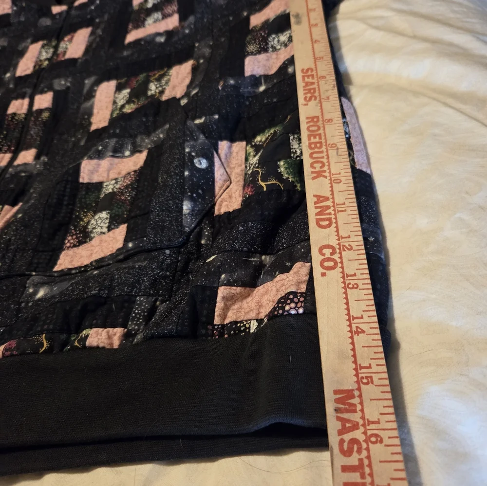 Grandma's Vintage Hand‎ made Quilt Block Quilted Jacket XL Patchwork Grandmacore